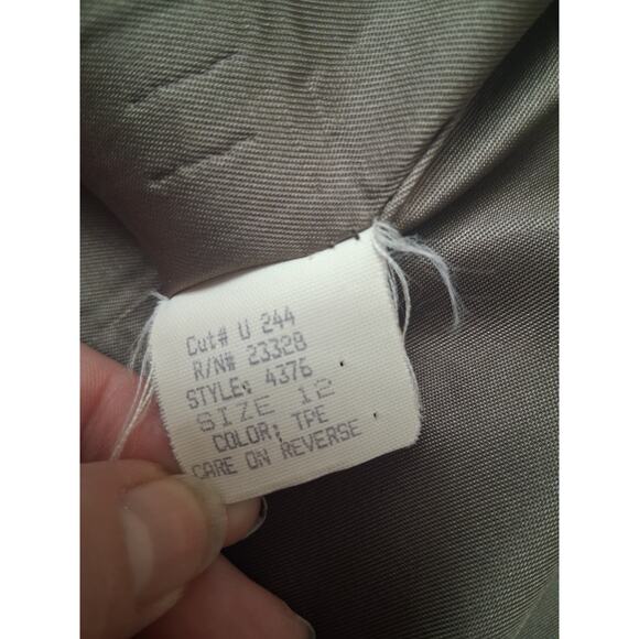 Kristen Blake 100% Wool Trench Coat Belted Sz L 12 Tan Long Winter Vtg USA Flaw - Picture 5 of 16